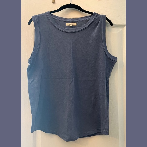 Madewell Periwinkle Blue Muscle Tank - Distressed Style - Size M - Picture 1 of 9